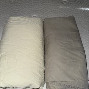 Sleep Number King Flat Sheets Lot Of 2 Grey Gray And Light Color No Stains Pulls